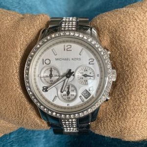 Michael Kors Silver Jeweled Watch